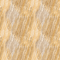 Wavy linear structure. Hair, wood texture. Abstract seamless pattern in brown, orange, beige, white colors