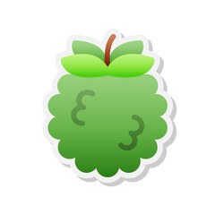 Custard apple sticker icon, Vector, Illustration.