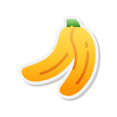 Banana sticker icon, Vector, Illustration.