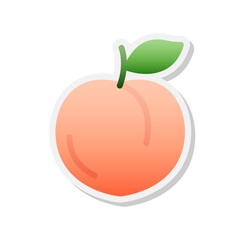 Peach sticker icon, Vector, Illustration.