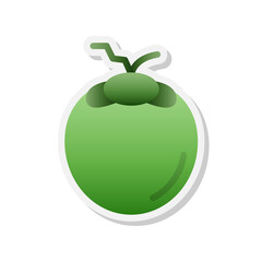 Obraz premium Coconut sticker icon, Vector, Illustration.