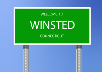 Vector Signage-Welcome to Winsted, Connecticut	