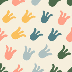 Obraz premium Seamless pattern with abstract shapes. Simple colored doodles