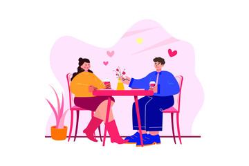 Valentine’s Day Illustration concept. Flat illustration isolated on white background