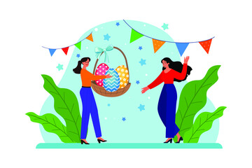 Easter Illustration concept. Flat illustration isolated on white background