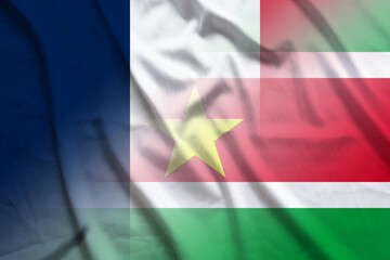 France and Suriname national flag international negotiation SUR FRA
