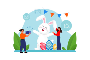 Easter Illustration concept. Flat illustration isolated on white background
