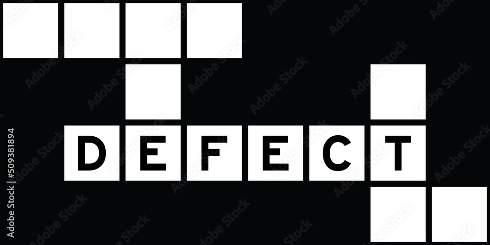 Poster Alphabet letter in word defect on crossword puzzle background