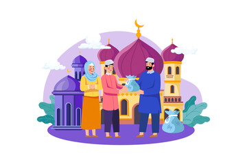 Eid Al-adha Illustration concept. Flat illustration isolated on white background