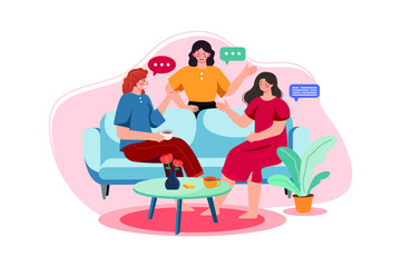 Woman’s Day Illustration concept. Flat illustration isolated on white background