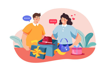 Woman’s Day Illustration concept. Flat illustration isolated on white background