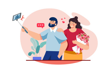 Woman’s Day Illustration concept. Flat illustration isolated on white background