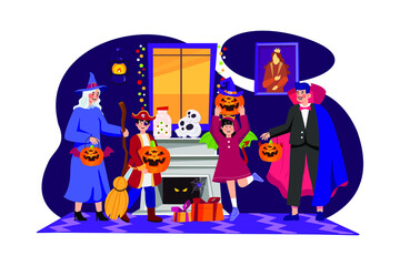Halloween Illustration concept. Flat illustration isolated on white background