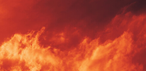 The red sky background looked like smoke and fire. bomb Violent. for wallpaper, backdrop and design.