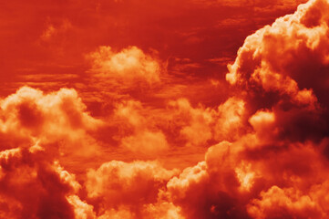 The red sky background looked like smoke and fire. bomb Violent. for wallpaper, backdrop and design.