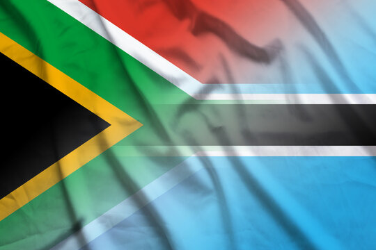 South Africa and Botswana official flag transborder contract BWA ZAF