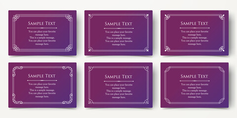 高級感のあるカードデザイン。アンティークな装飾デザイン。エレガントな縁の模様。