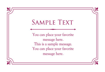 高級感のあるカードデザイン。アンティークな装飾デザイン。エレガントな縁の模様。