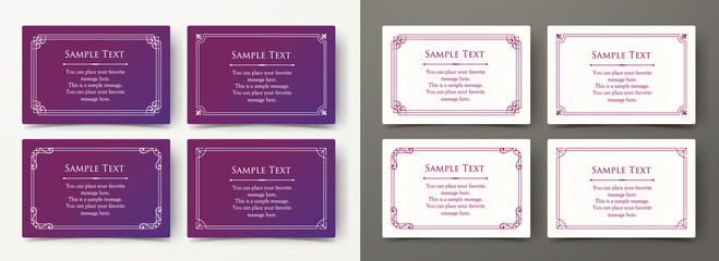 高級感のあるカードデザイン。アンティークな装飾デザイン。エレガントな縁の模様。