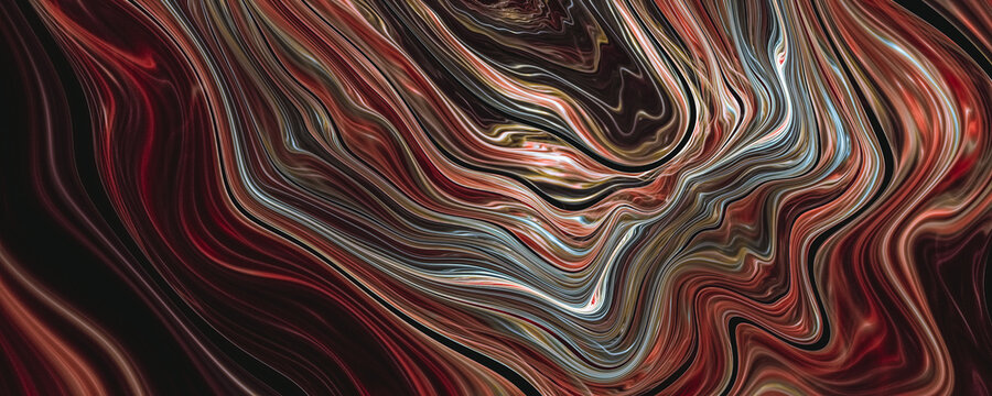 Abstract Wavy Red Oil Painting Acrylic Paint Background