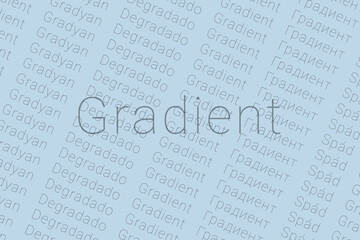 Word Gradient in languages of world. Logo Gradient on Periwinkle Crayola color
