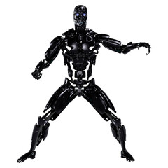 3D Rendering Male Robot on White