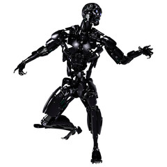 3D Rendering Male Robot on White