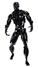 3D Rendering Male Robot on White