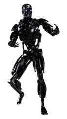 3D Rendering Male Robot on White