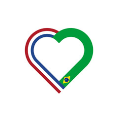 unity concept. heart ribbon icon of holland and brazil flags. vector illustration isolated on white background