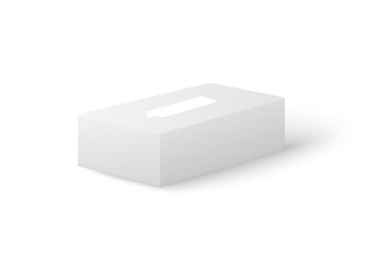 Closed paper napkins box mockup, realistic 3d vector illustration isolated on white background.