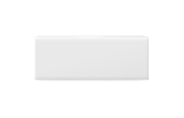 Side view of closed paper napkins box, realistic 3d vector illustration isolated on white background.