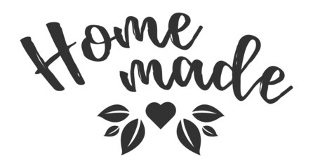 Home made stamp with house and plant illustration	
