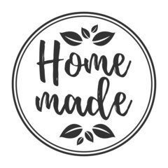 Obraz premium Home made stamp with house and plant illustration 