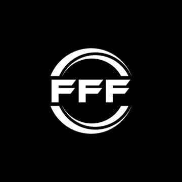 FFF letter logo design with black background in illustrator, vector logo modern alphabet font overlap style. calligraphy designs for logo, Poster, Invitation, etc.