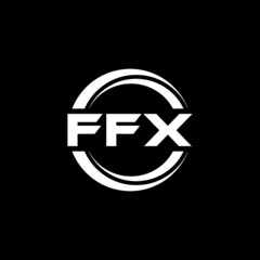 FFX letter logo design with black background in illustrator, vector logo modern alphabet font overlap style. calligraphy designs for logo, Poster, Invitation, etc.