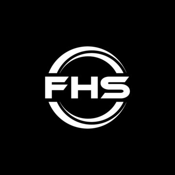 FHS letter logo design with black background in illustrator, vector logo modern alphabet font overlap style. calligraphy designs for logo, Poster, Invitation, etc.