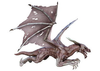 Obraz premium 3D Rendering Fairy Tale Dragon on White