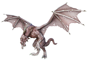 Obraz premium 3D Rendering Fairy Tale Dragon on White