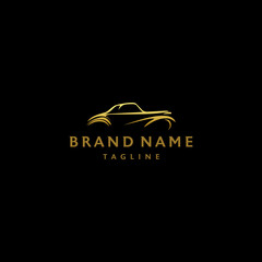 The Silhouette Of A Classic Car. Logo templates about automotive illustrated in the silhouette of a classic car with elegant and sporty curved lines.