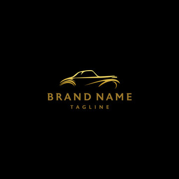 The Silhouette Of A Classic Car. Logo templates about automotive illustrated in the silhouette of a classic car with elegant and sporty curved lines.