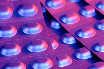 Tablettenblister / Pharmacy - farbenfroh Lila (rot/blau)