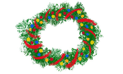 クリスマスリースのイラスト