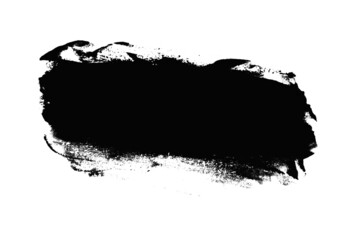 black stroke of paint isolated on white background