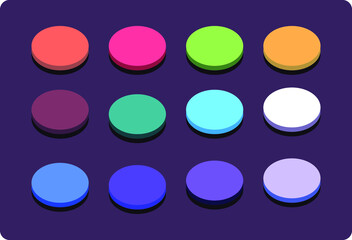 color palette vector. on dark purple background