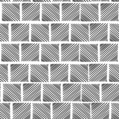 An endless pattern of squares with hand-drawn diagonal stripes on white background