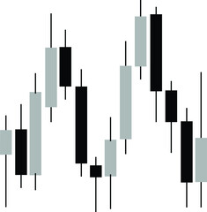 business Graph stock market candle stick icon. on white background.
