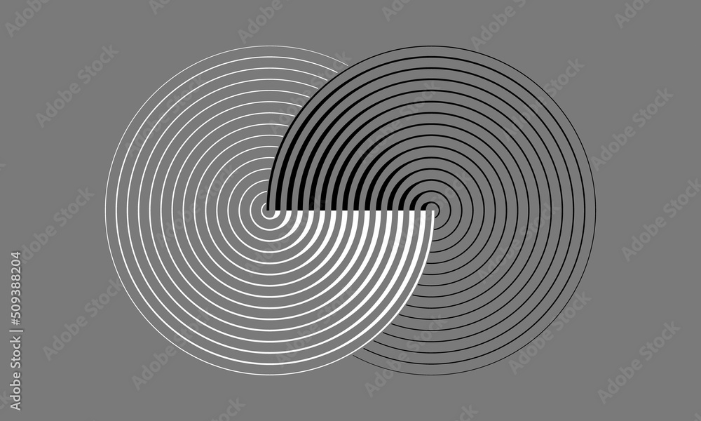 Aufkleber two circles together with transition in each other. yin and yang symbol.