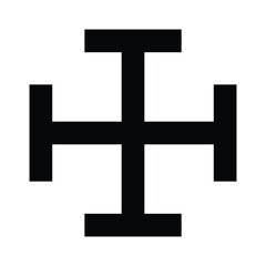 black cross with ribbon