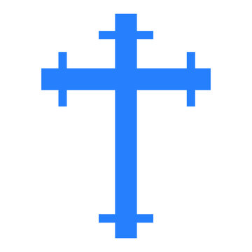 blue cross isolated on white